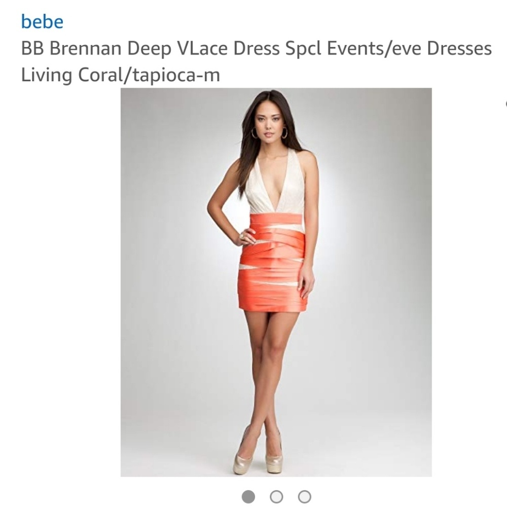 BEBE dress low V cut NWT